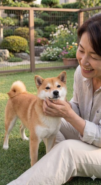 あんずと利用者さんの触れ合い